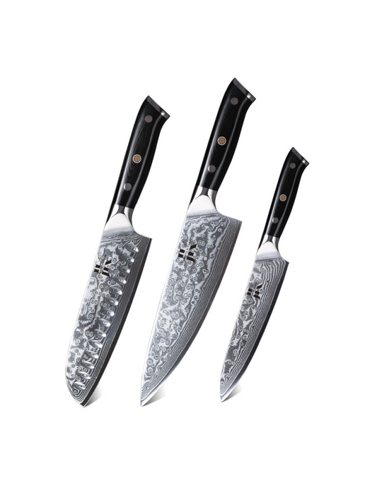Damascus Steel Knife Set 